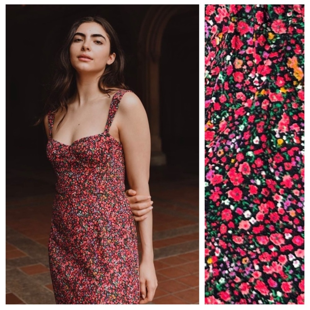 Hutch for Anthropologie Floral Sweetheart Midi Dress